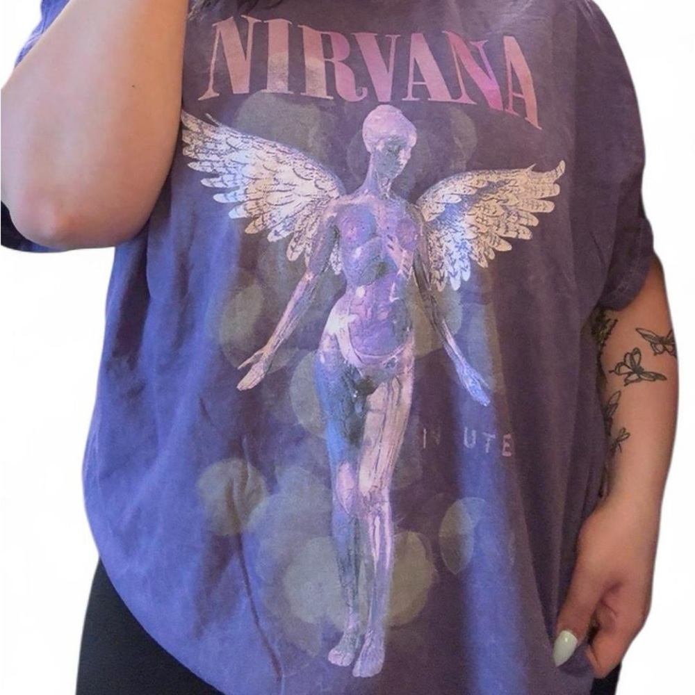 NIRVANA Purple Angel Graphic Tee